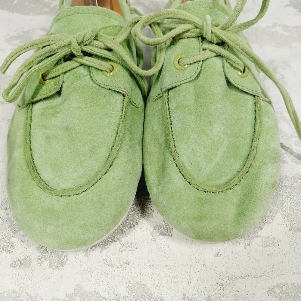 NEW Sperry Slimboat LTT Sneakers Women 5.5 Green Suede Preppy Coastal M554 - Picture 7 of 11